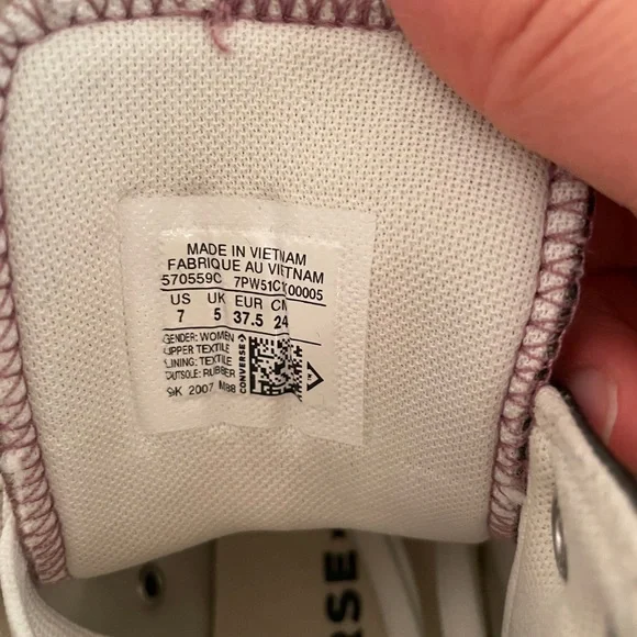 Converse All Star Gray and White High-Top Sneakers - Picture 3 of 4